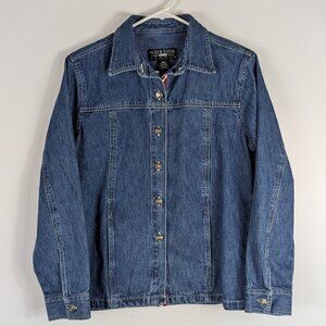 Norton Studio Petites Button Up Denim Jean Jacket Blazer With Pockets